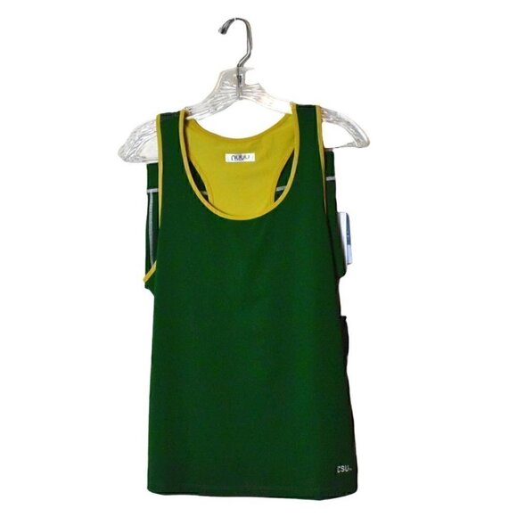NUYU Colorado State University Rams Racer Back Yoga Tank Green/Gold Size XL - Picture 11 of 11